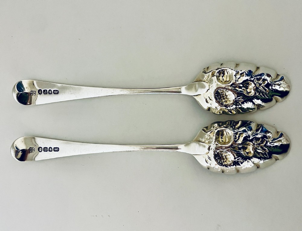 Pair of Georgian Silver Berry Spoons View VIII