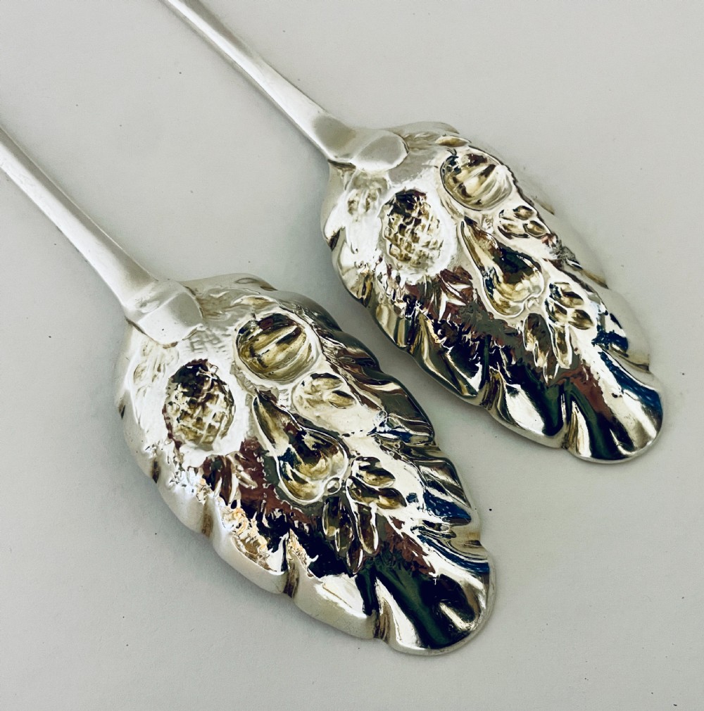 Pair of Georgian Silver Berry Spoons View IX