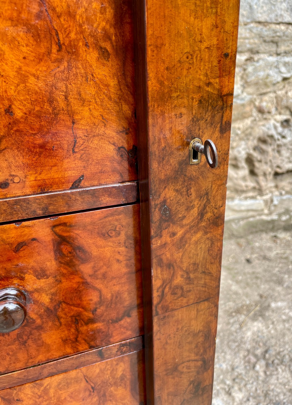 Victorian Burr Walnut Wellington Chest View VIII