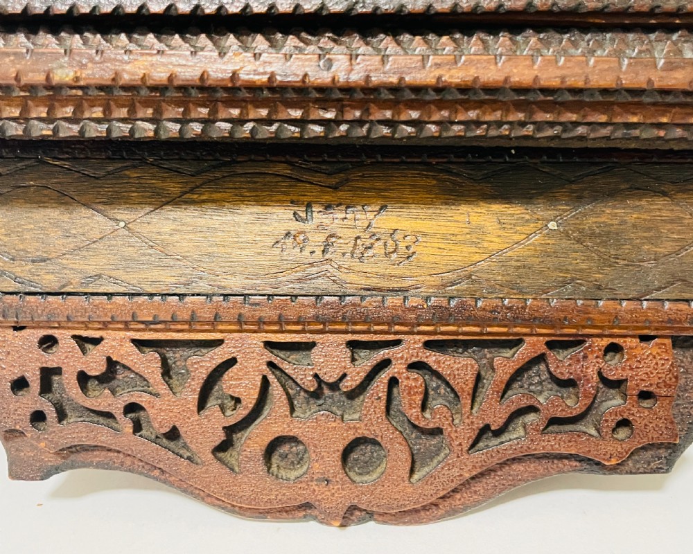 Antique Tramp Art Cabinet View II