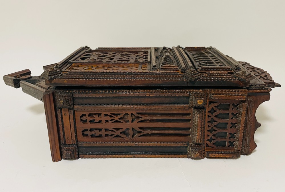 Antique Tramp Art Cabinet View VII