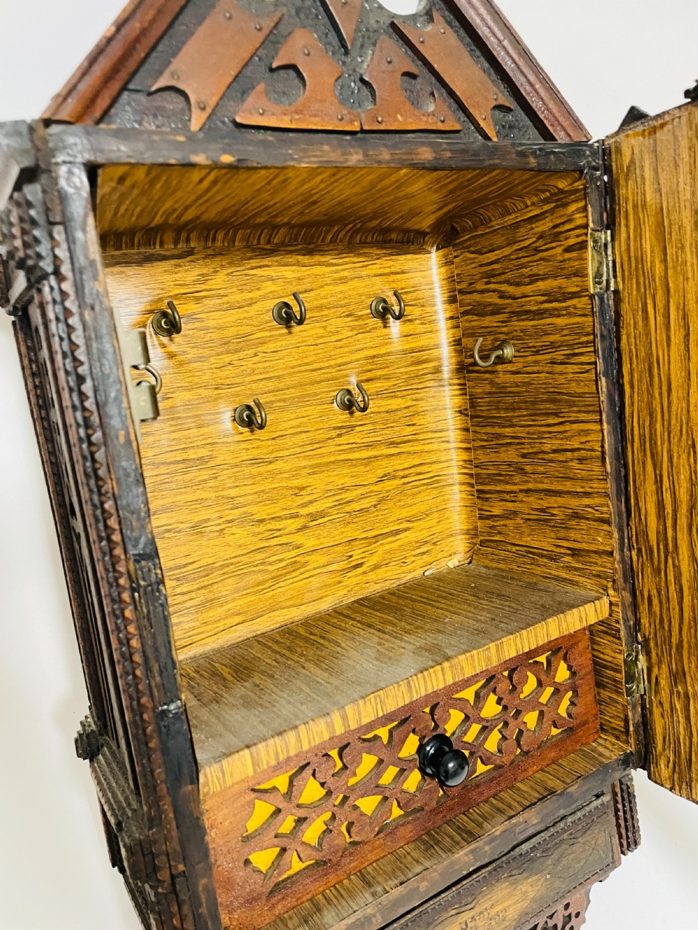 Antique Tramp Art Cabinet View XIII