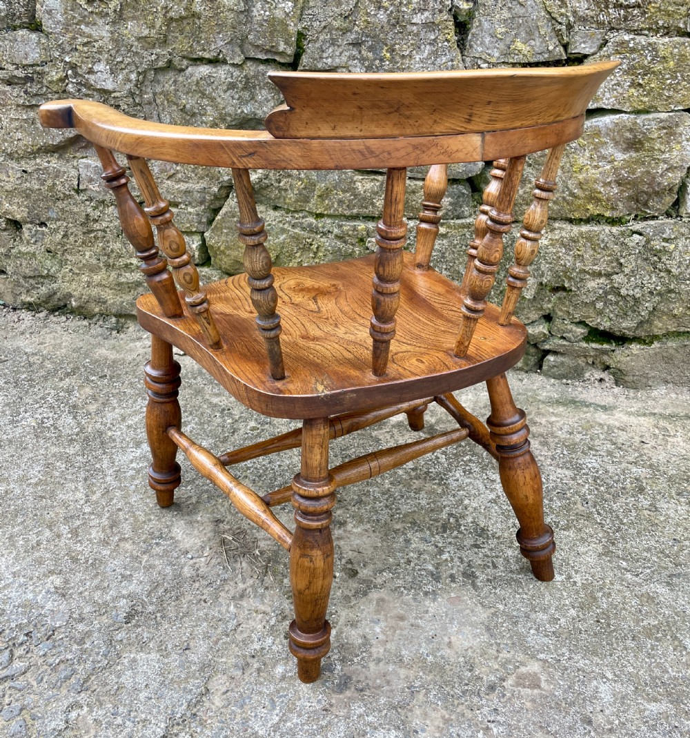 Antique Elm Captains Chair View XI