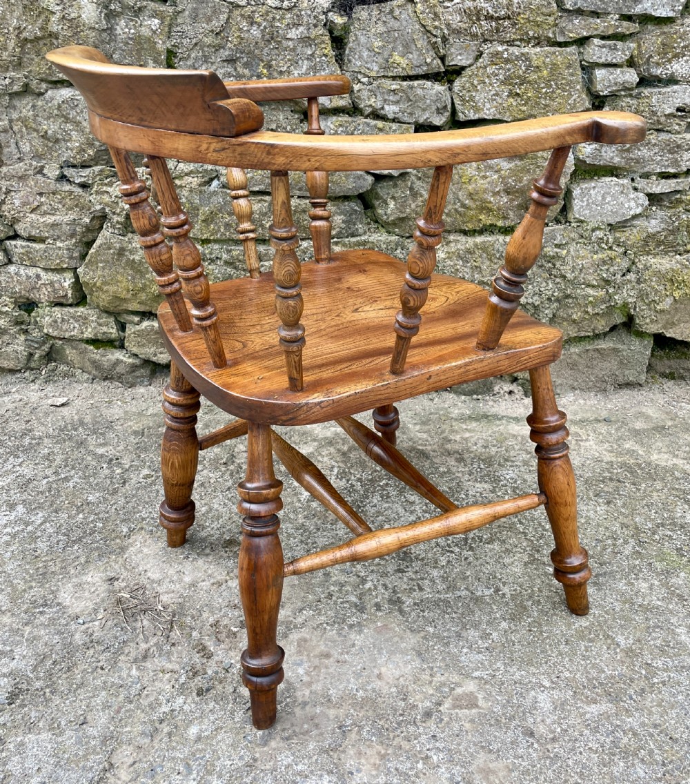 Antique Elm Captains Chair View XIV