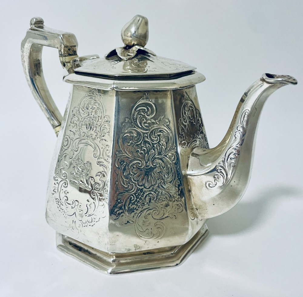 Early Victorian Silver Teapot View IX