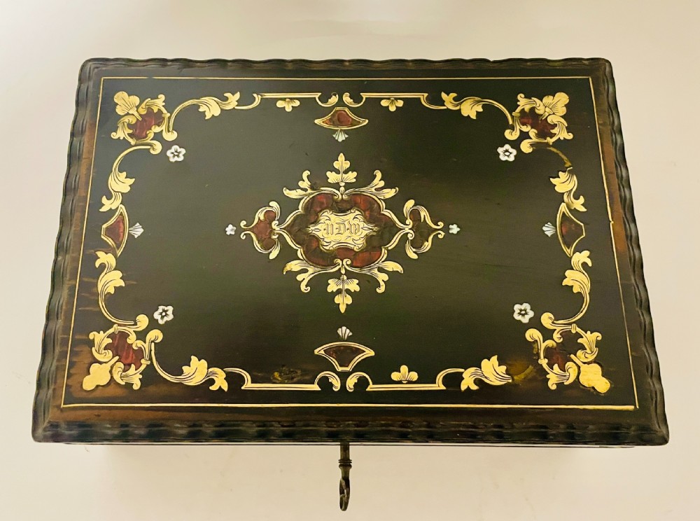 Antique French Ebonised Inlaid Box View II