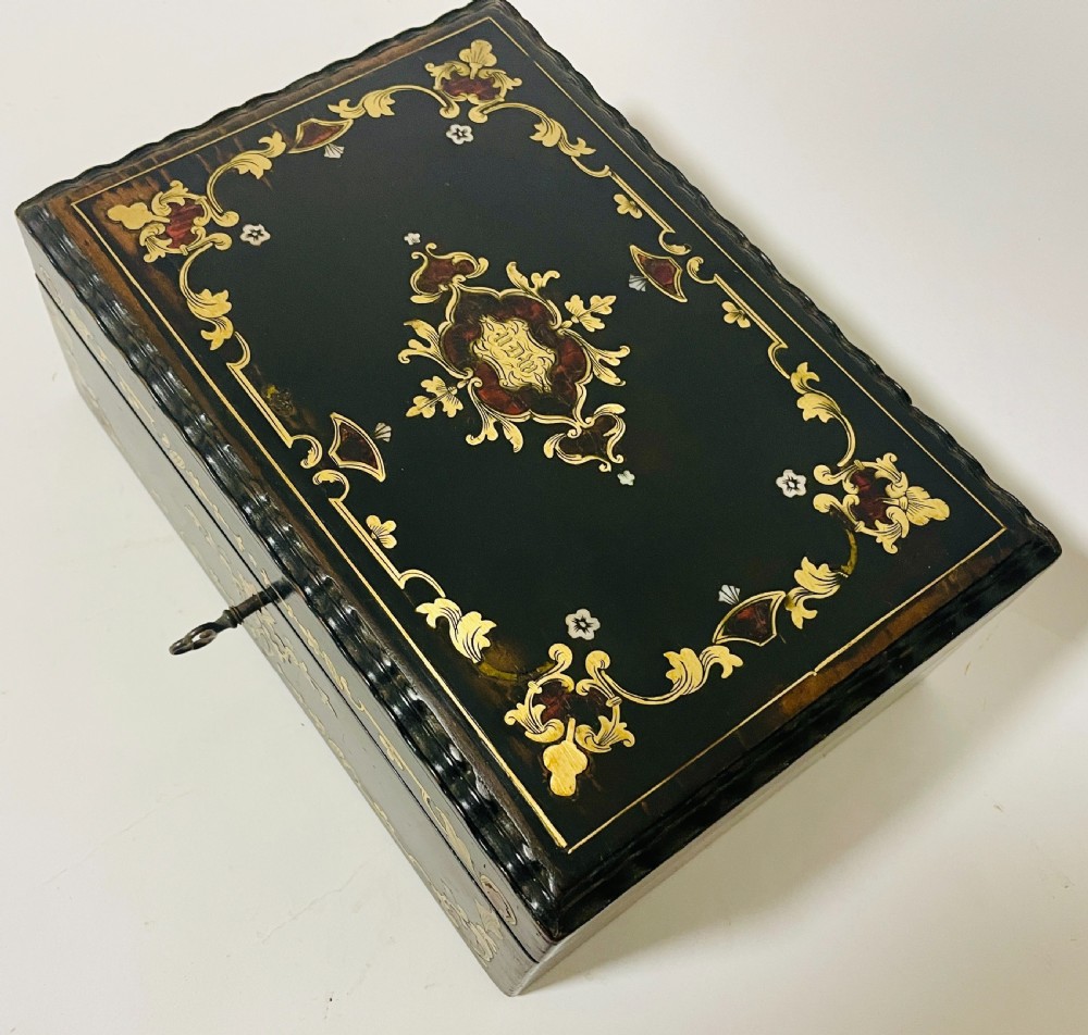 Antique French Ebonised Inlaid Box View III