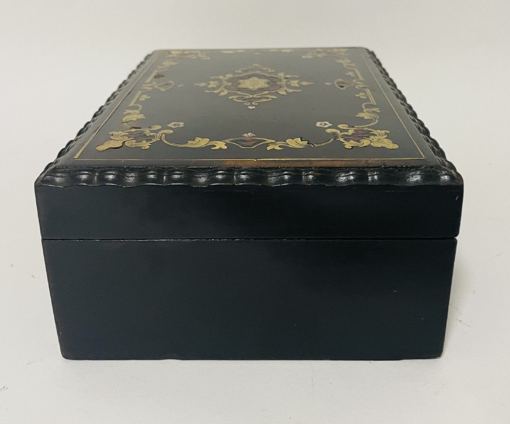 Antique French Ebonised Inlaid Box View VI