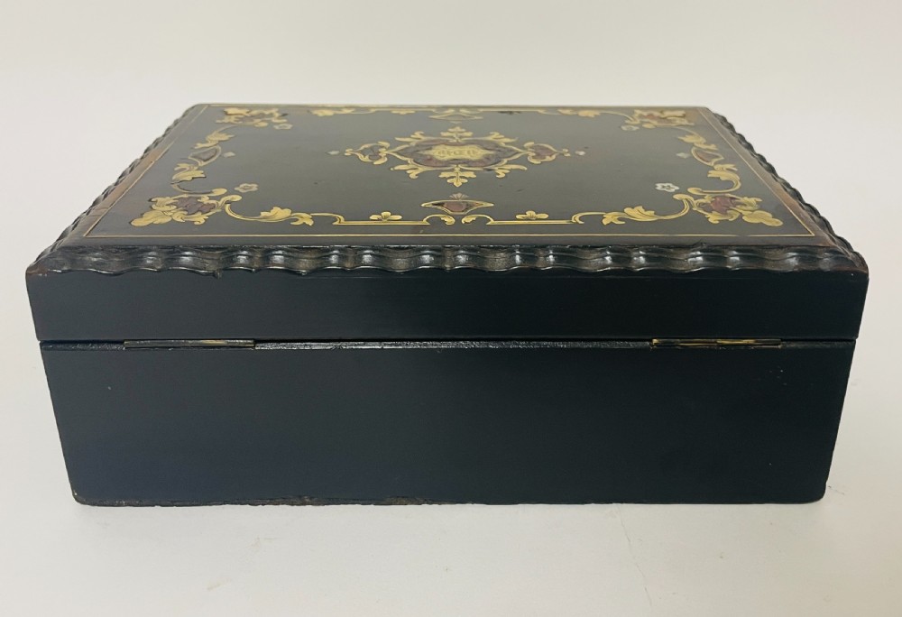 Antique French Ebonised Inlaid Box View VII