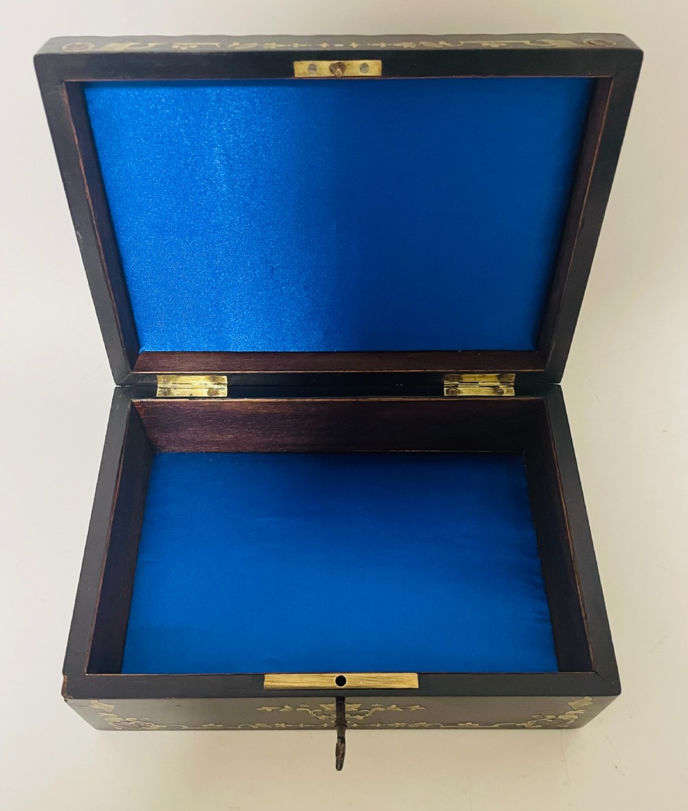 Antique French Ebonised Inlaid Box View XII