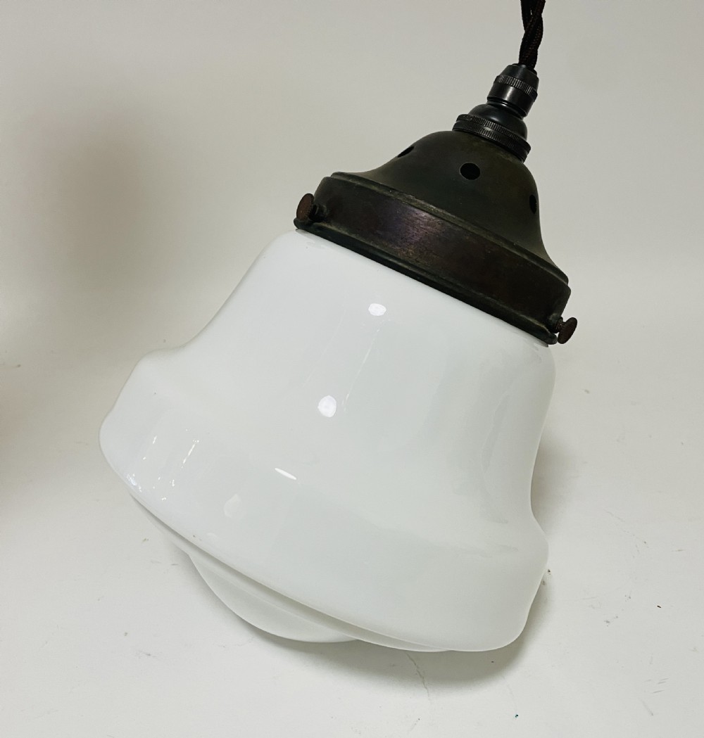 Antique Opaline Pendant Light View V