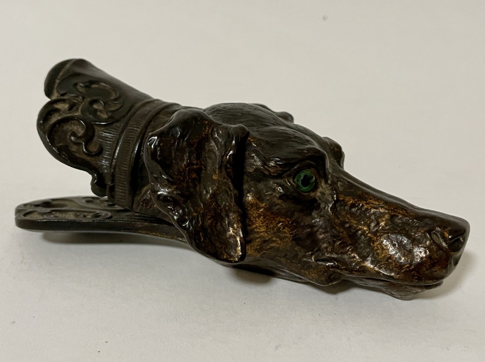 Antique Bronze Dog Letter Clip