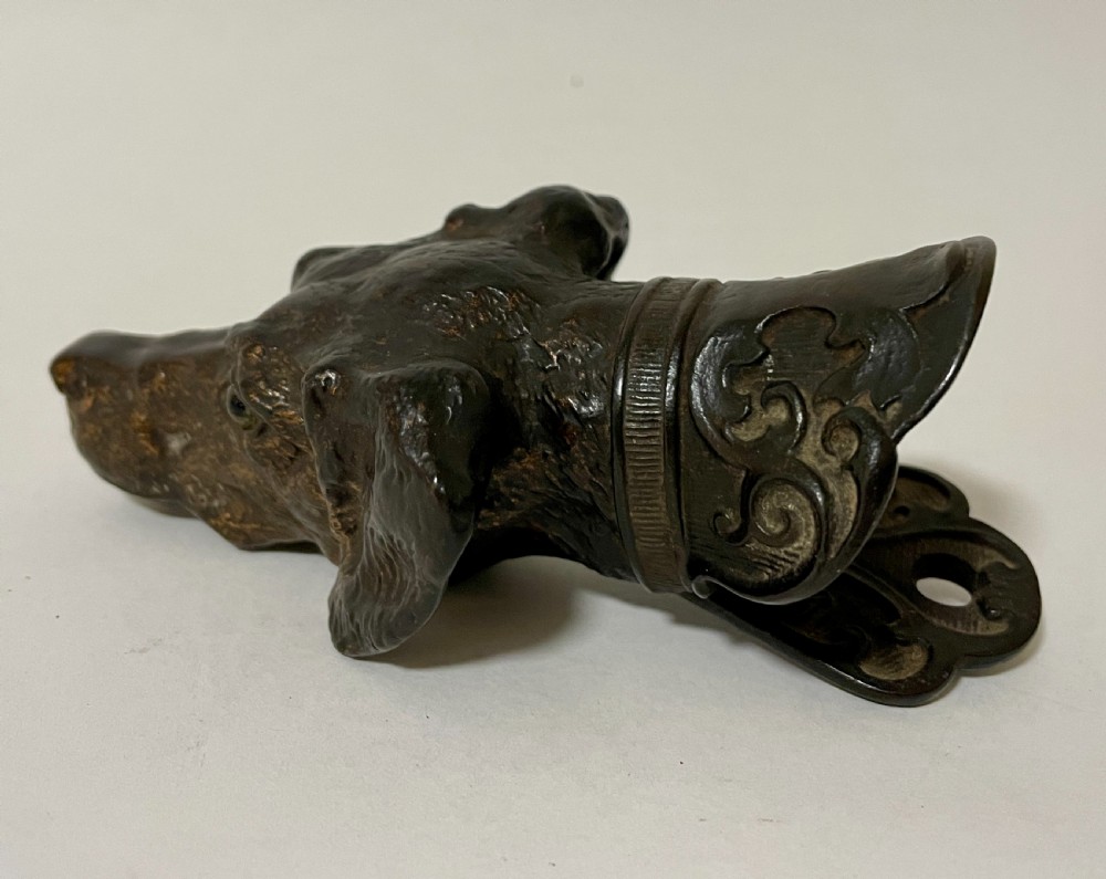 Antique Bronze Dog Letter Clip View II