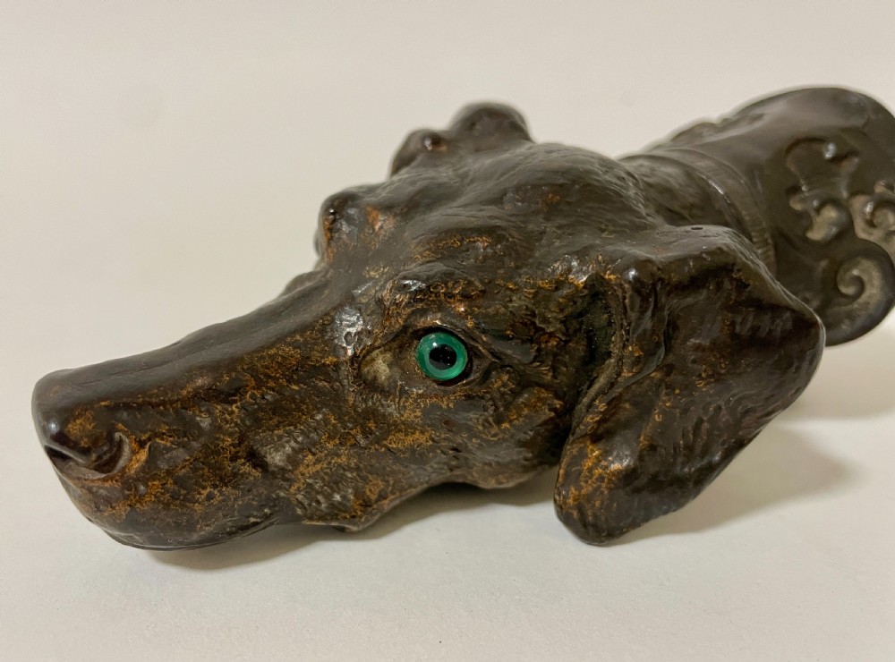 Antique Bronze Dog Letter Clip View VII