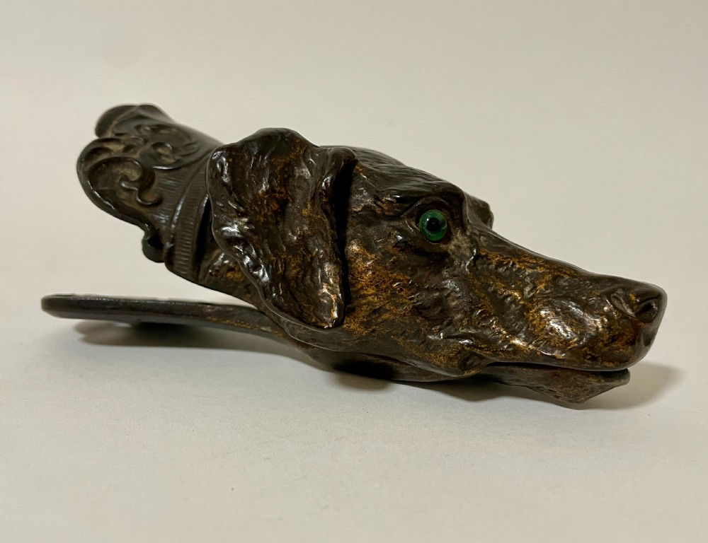Antique Bronze Dog Letter Clip View IX