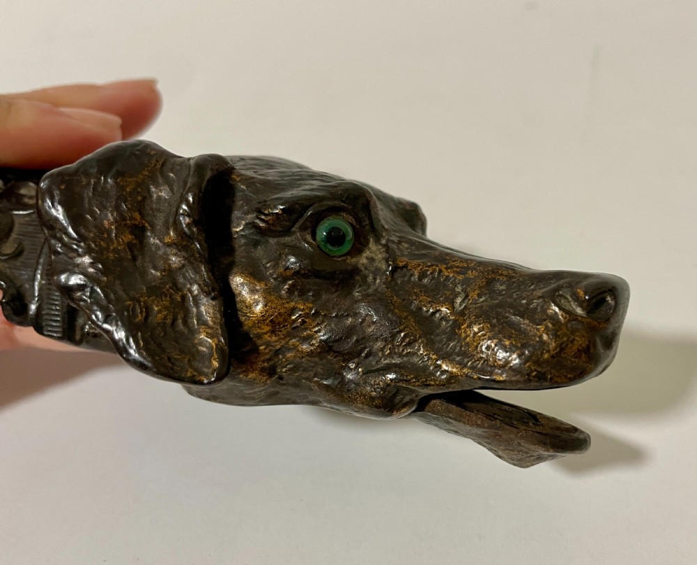Antique Bronze Dog Letter Clip View XV