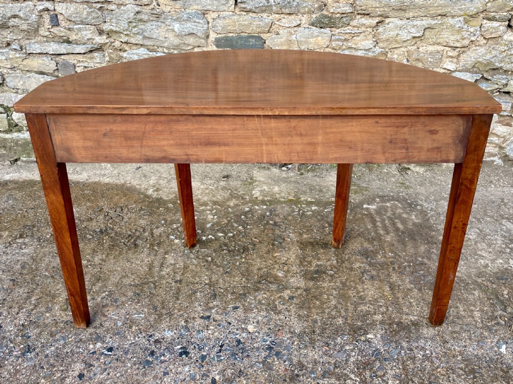 Georgian Mahogany Demi Lune Table with Drawer View VIII