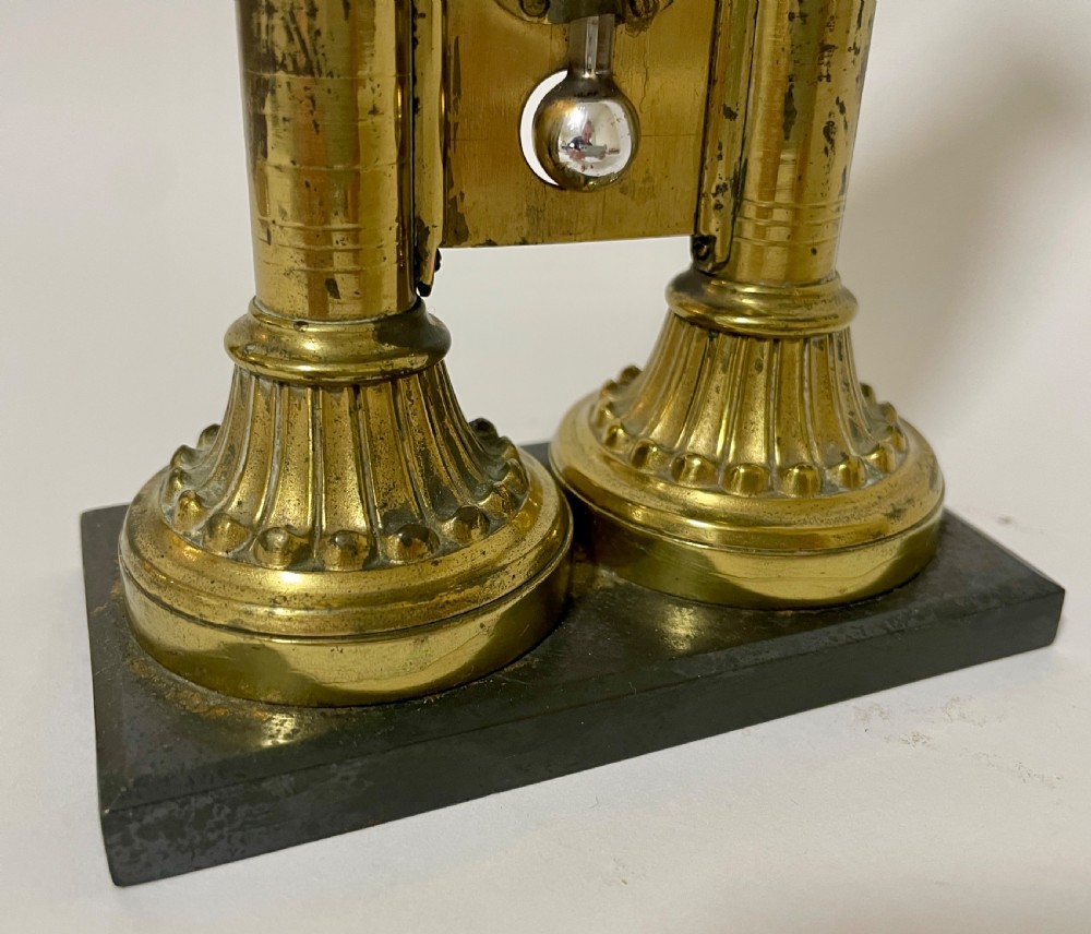 Antique Brass Desk Thermometer View IX