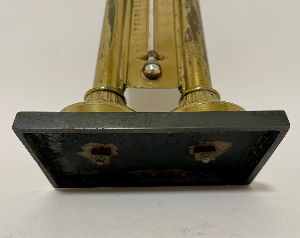 Antique Brass Desk Thermometer View XI