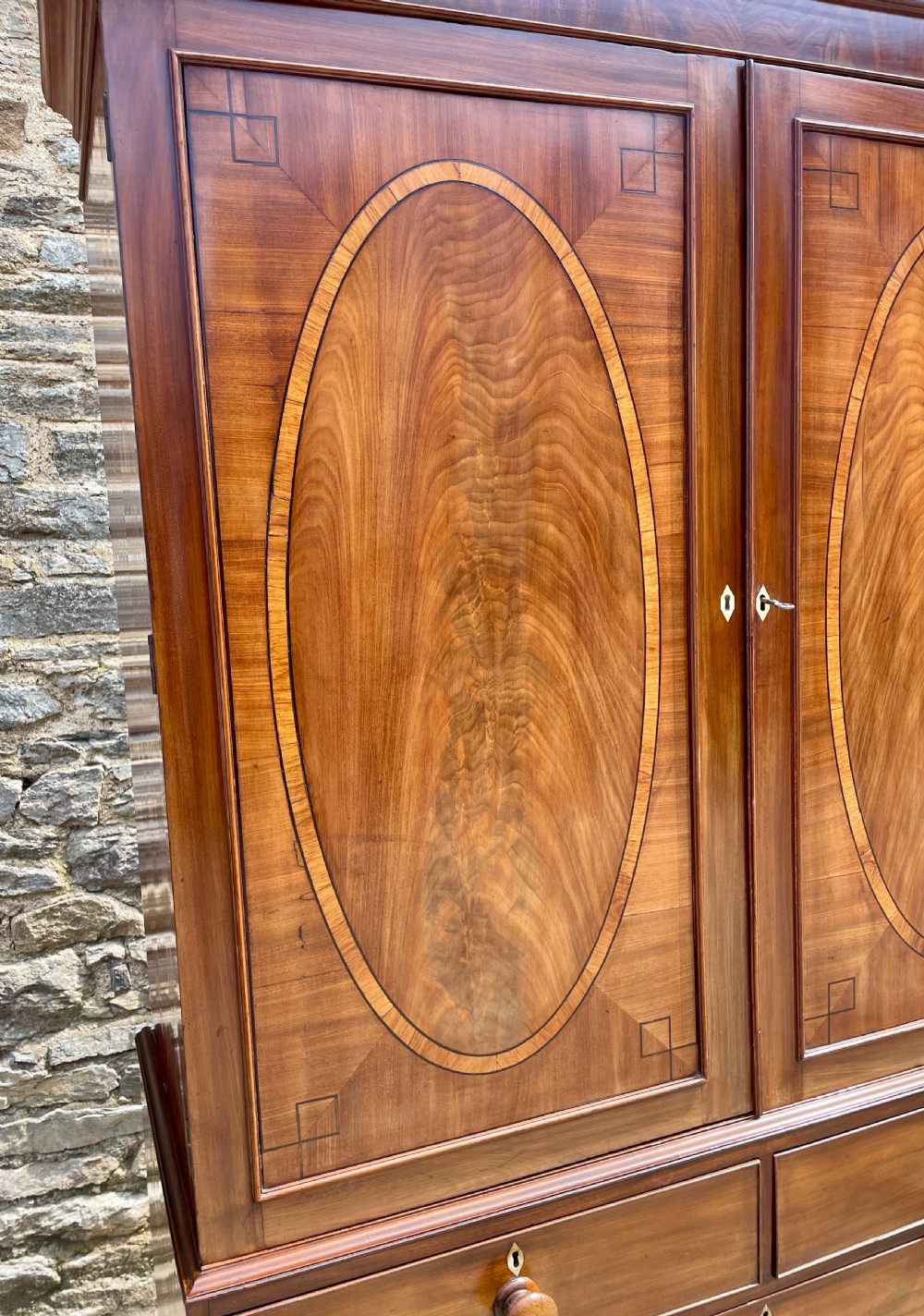 Regency Mahogany Linen Press Cupboard View V