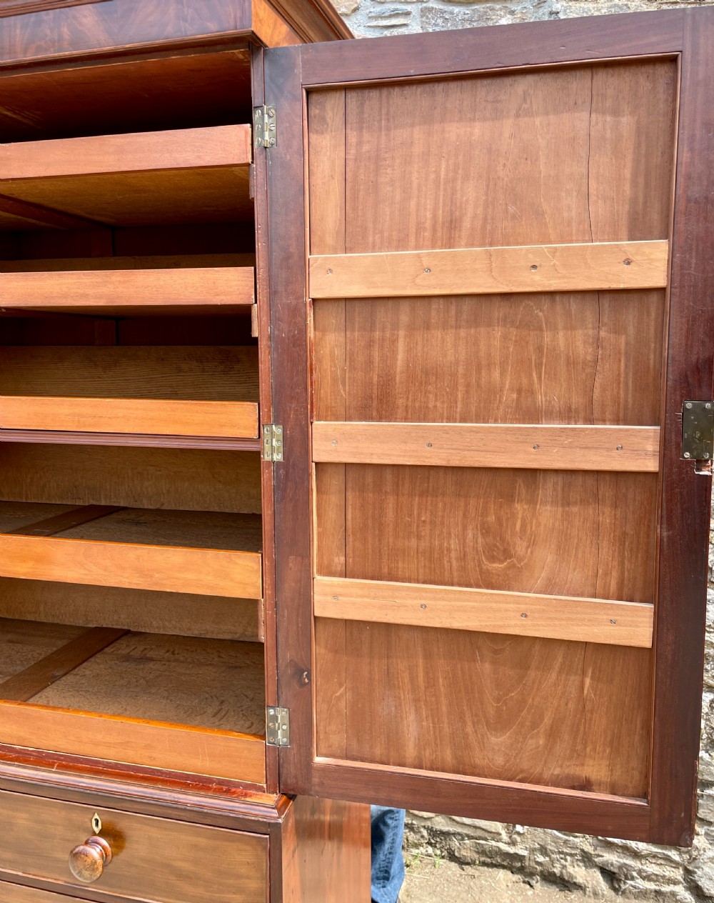 Regency Mahogany Linen Press Cupboard View VI