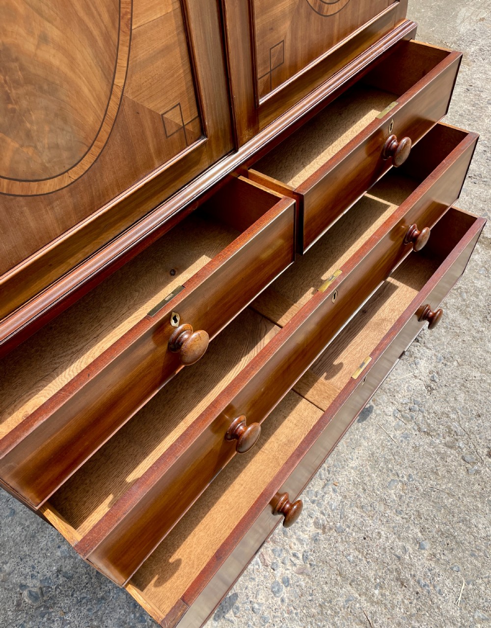 Regency Mahogany Linen Press Cupboard View VII