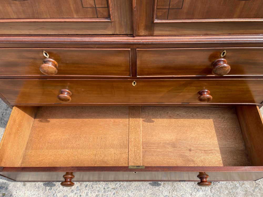 Regency Mahogany Linen Press Cupboard View VIII