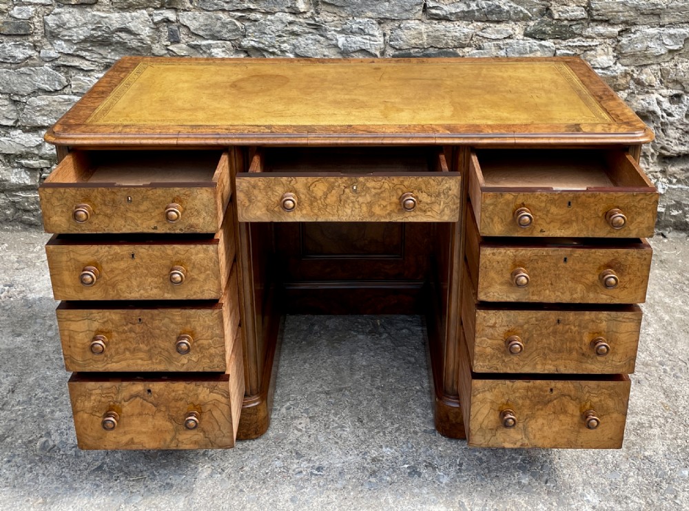 Antique Burr Walnut Desk View XX