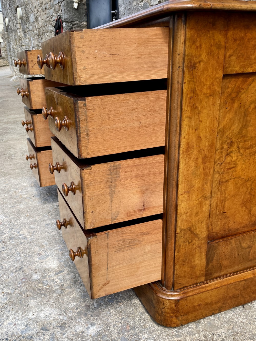 Antique Burr Walnut Desk View XXII