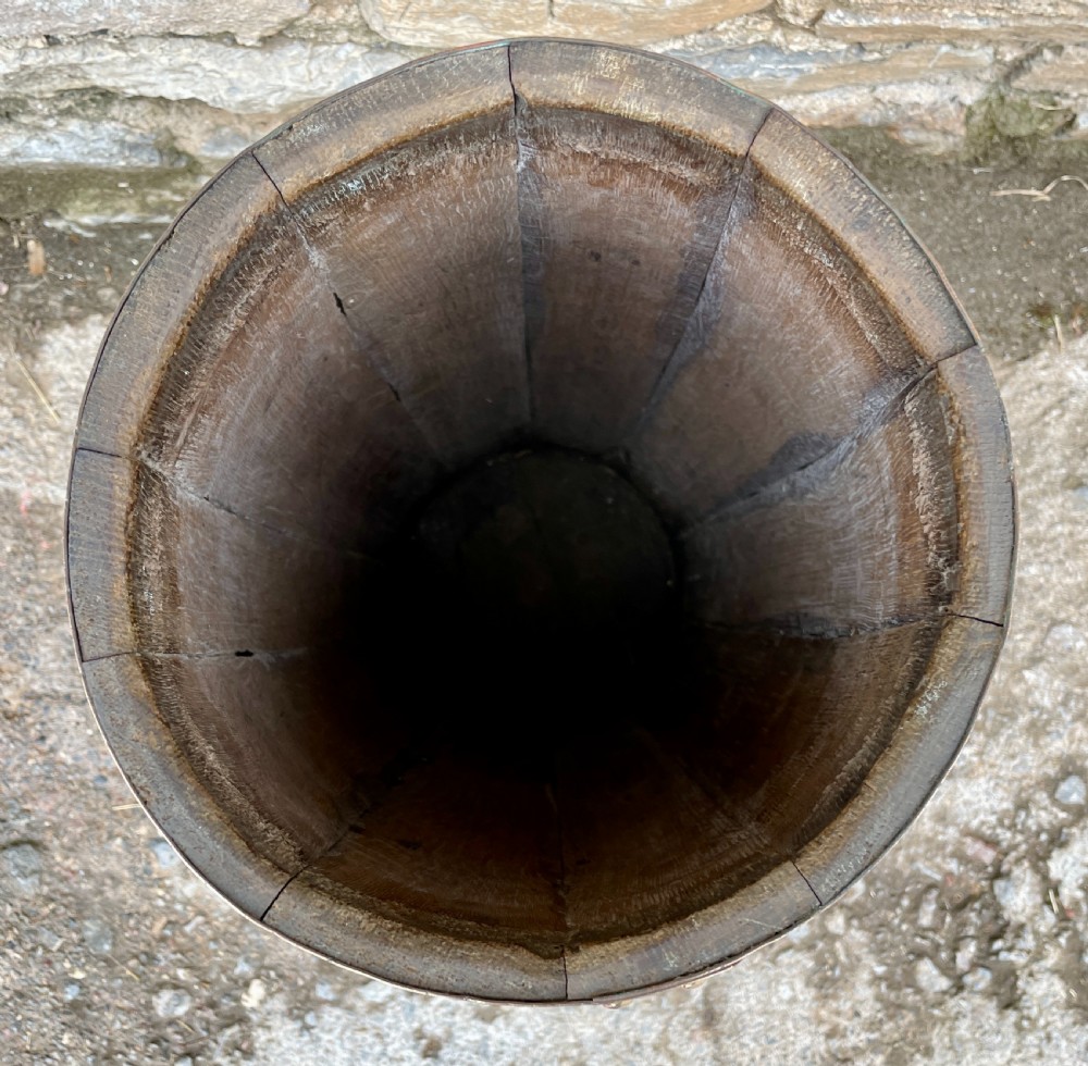 Antique Brass Bound Oak Barrel View VI