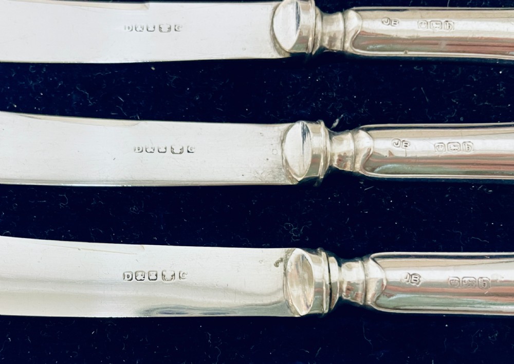 Set of Six Silver Handled Butter Knives View V
