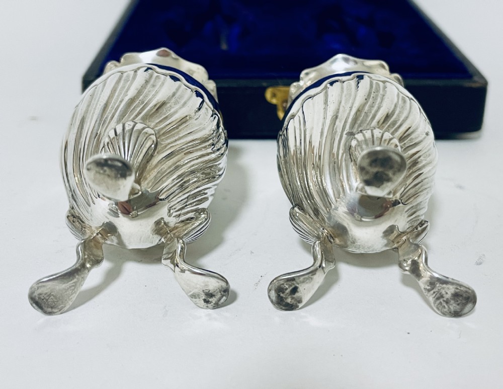 Pair of Victorian Silver Pepper Pots in Box View XII
