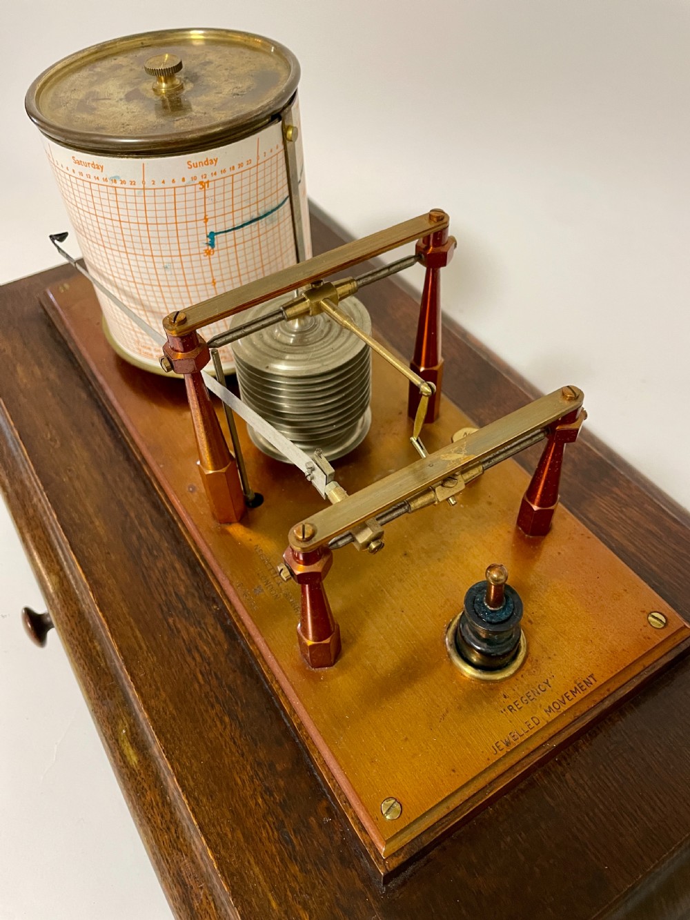 Antique Negretti & Zambra Oak Cased Barograph View VII