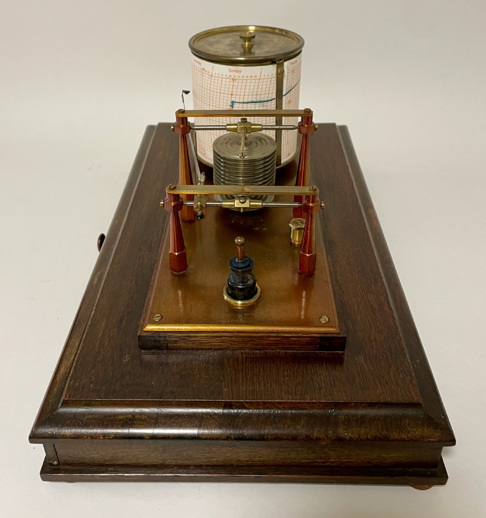Antique Negretti & Zambra Oak Cased Barograph View XI