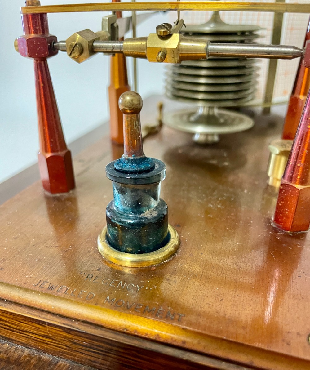 Antique Negretti & Zambra Oak Cased Barograph View XII