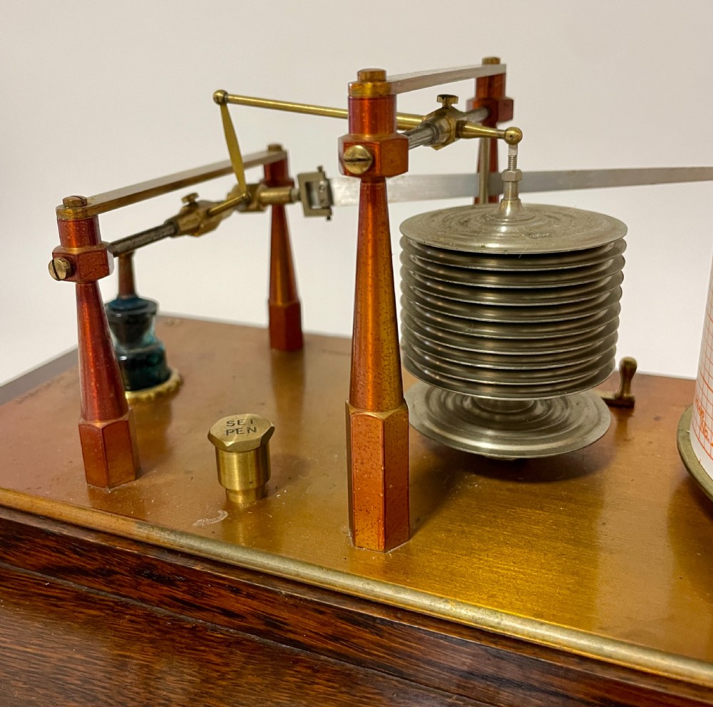 Antique Negretti & Zambra Oak Cased Barograph View XIV