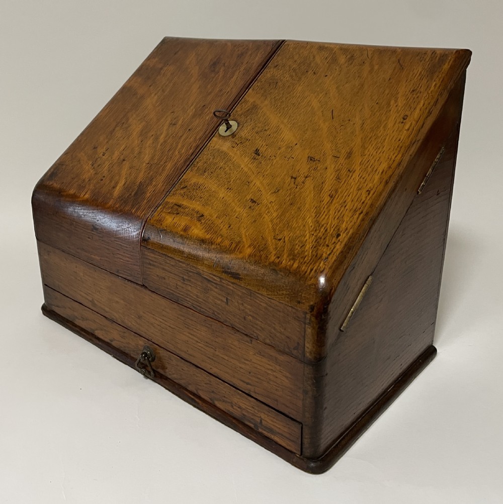 Antique Oak Stationery Cabinet View II