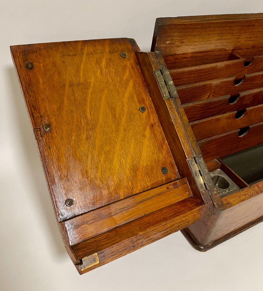 Antique Oak Stationery Cabinet View IX