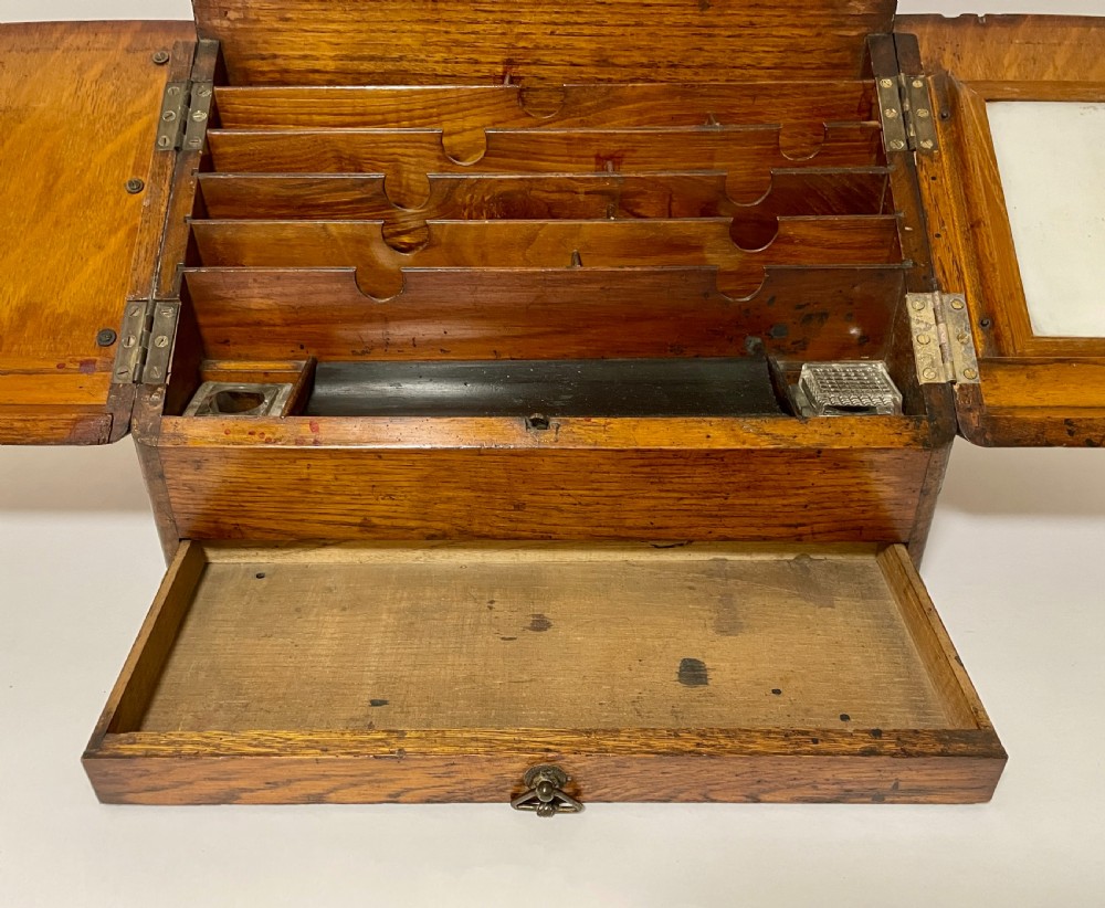 Antique Oak Stationery Cabinet View X