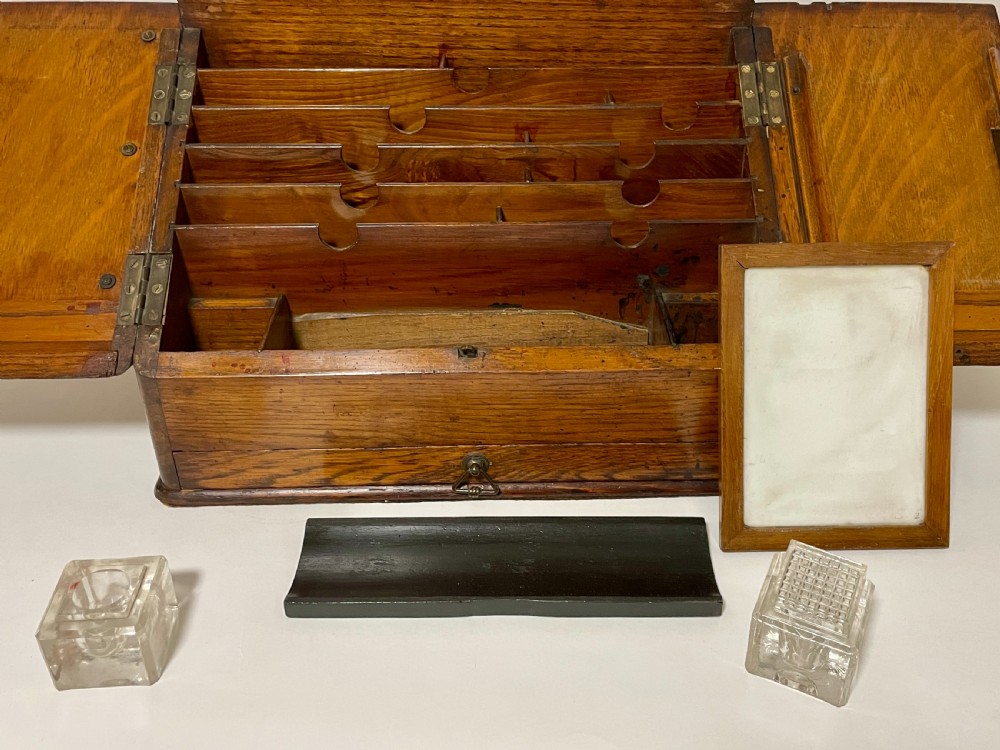 Antique Oak Stationery Cabinet View XII