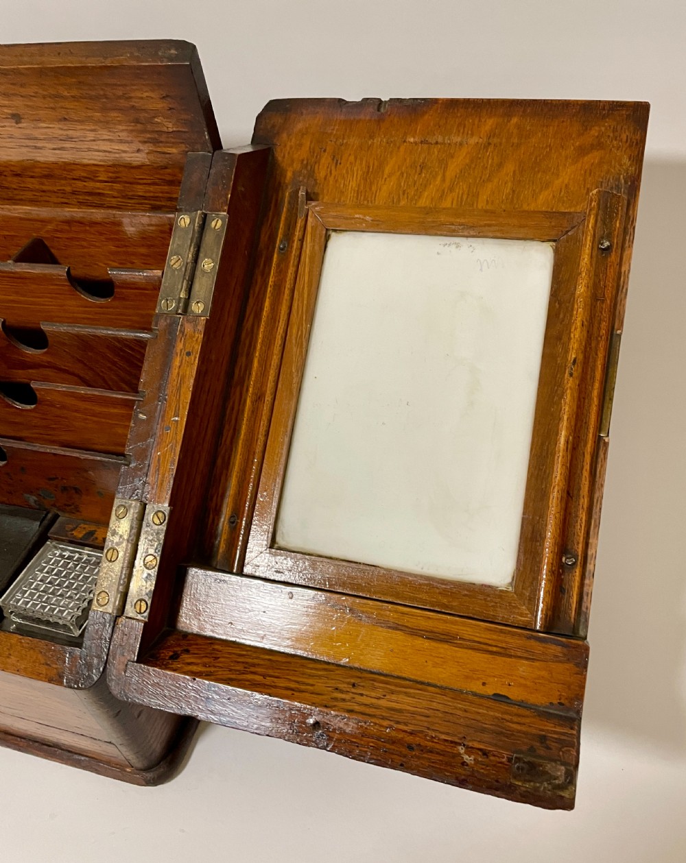Antique Oak Stationery Cabinet View XIII
