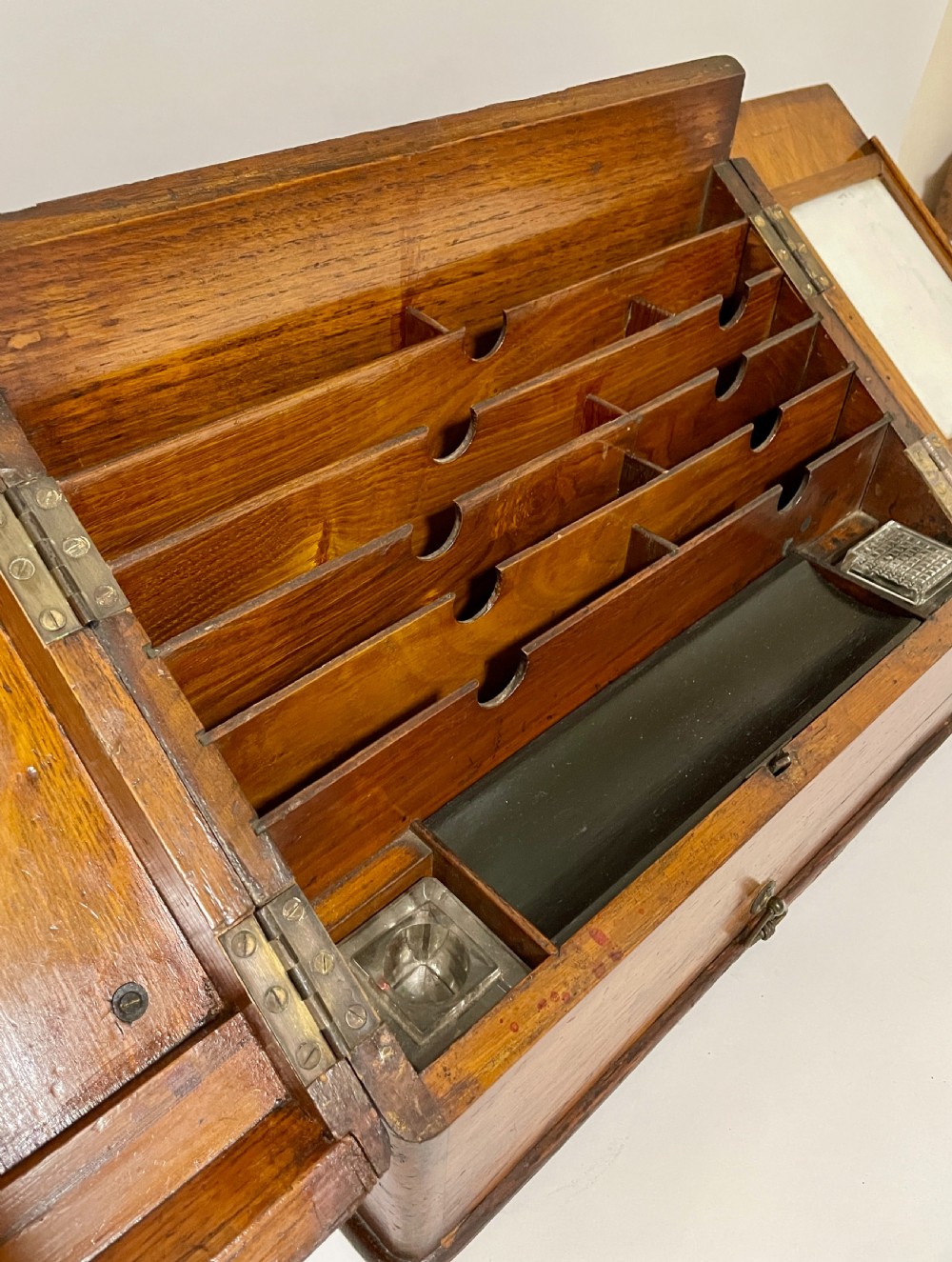 Antique Oak Stationery Cabinet View XV