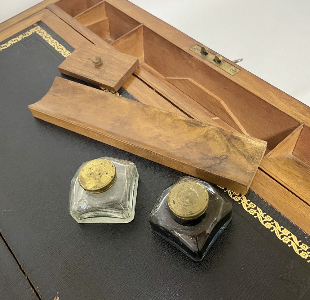 Victorian Walnut Writing Slope with Secret Drawers View IX