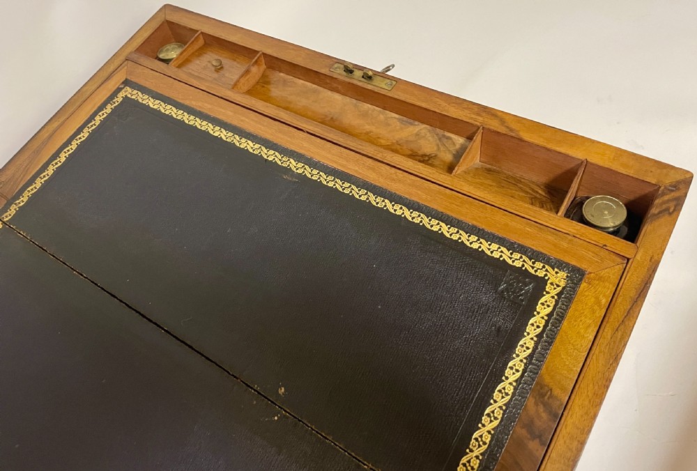 Victorian Walnut Writing Slope with Secret Drawers View XVII