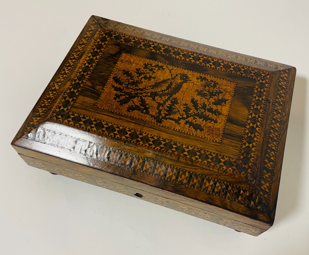 Antique Tunbridge Ware Inlaid Box View II