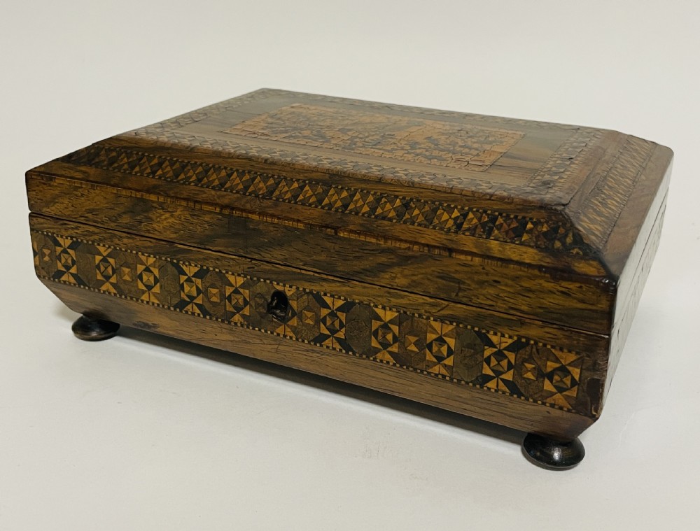 Antique Tunbridge Ware Inlaid Box View V
