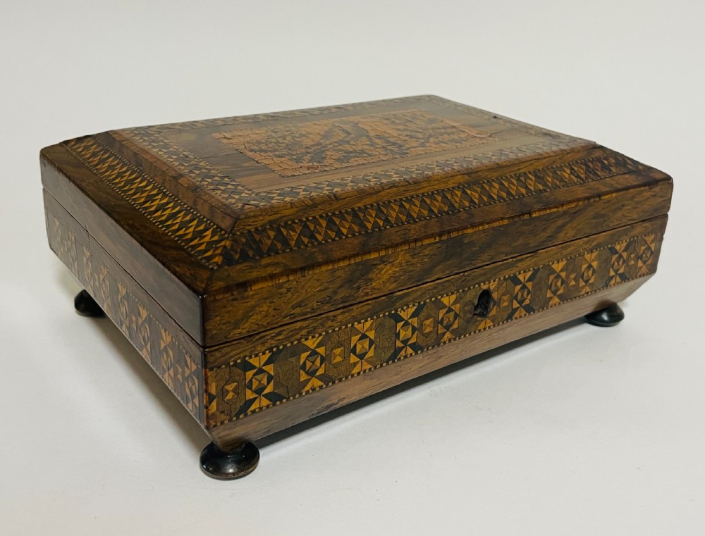 Antique Tunbridge Ware Inlaid Box View IX