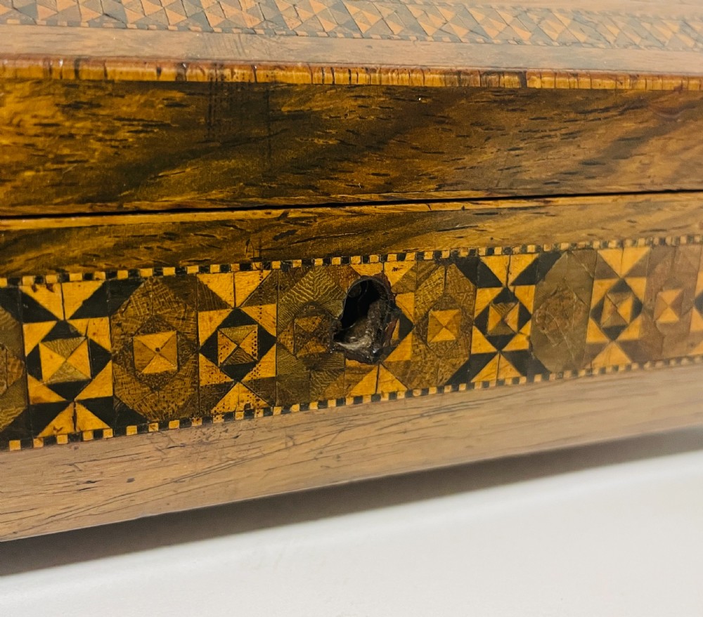 Antique Tunbridge Ware Inlaid Box View X