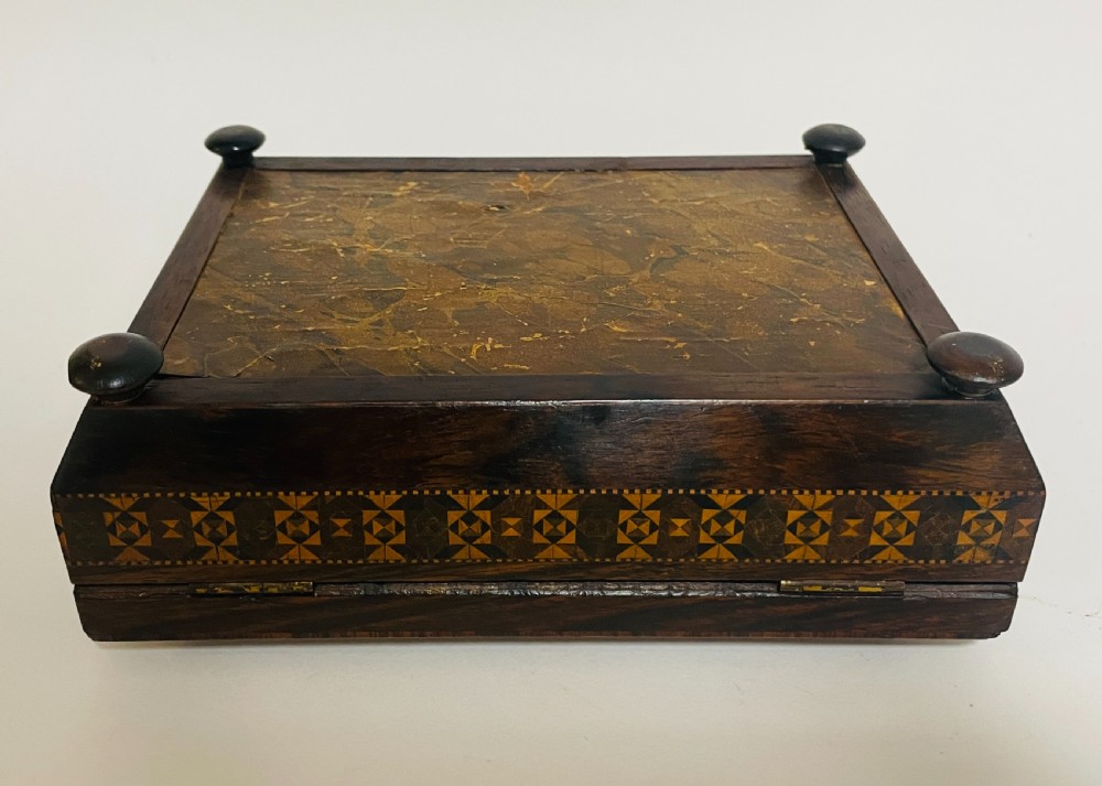 Antique Tunbridge Ware Inlaid Box View XIX