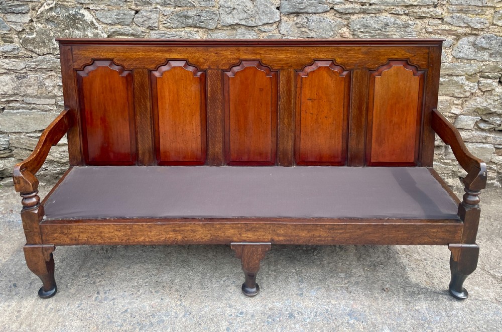 Georgian Oak Panelled Settle View V